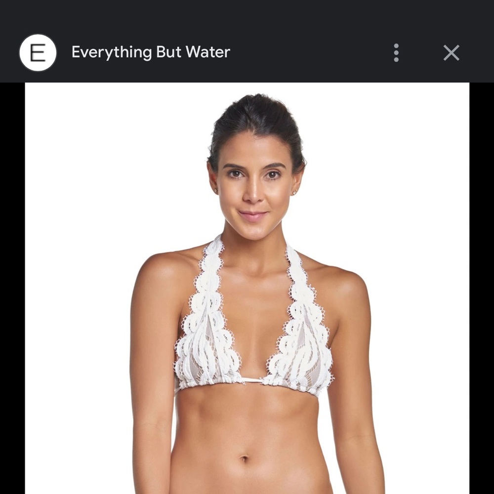 Everything But Water White Lace Halter Bikini Top